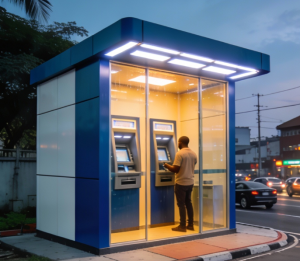 ATM kiosk in Nigerian climate