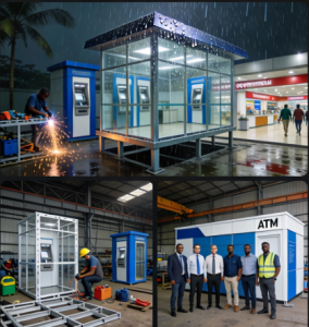 Interior of ATM kiosk