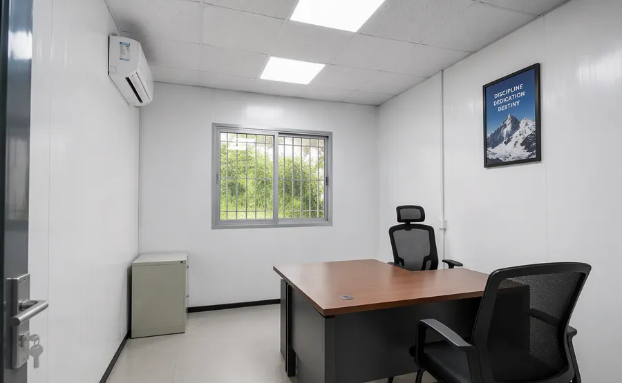 Interior of a modular office container in Nigeria