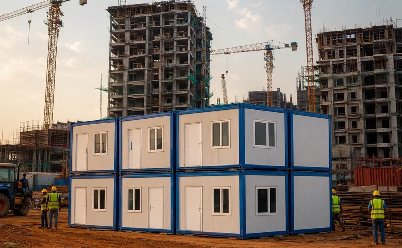 Porta cabin site office cluster delivered to Lekki Lagos construction site