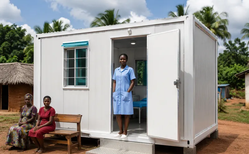 Porta cabin converted to mobile clinic in Delta State Nigeria